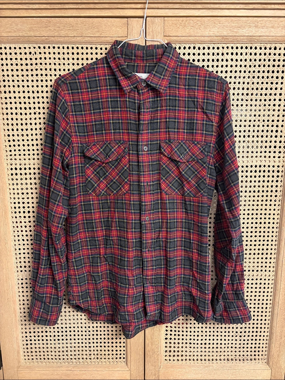Jack Spade Red and Green Plaid Flannel Button-Down Shirt